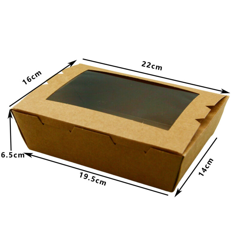 DET WINDOW LUNCH BOX LARGE BROWN (50PCS X 4SLV) - Image 2