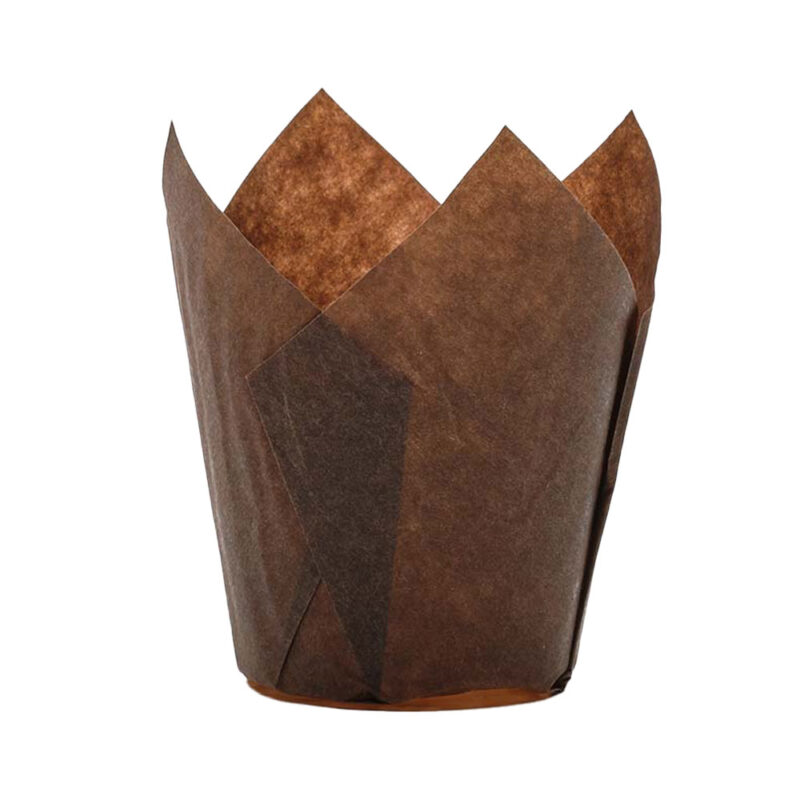 DP TULIP CUP 60GSM 60MM BASE BROWN 200PCS