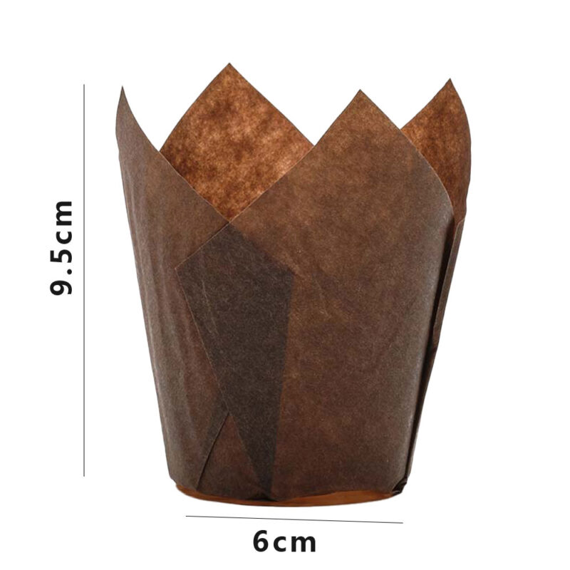 DP TULIP CUP 60GSM 60MM BASE BROWN 200PCS - Image 2