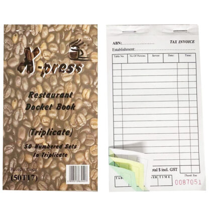 Triplicate Dine in Docket Book - Short (50T17)