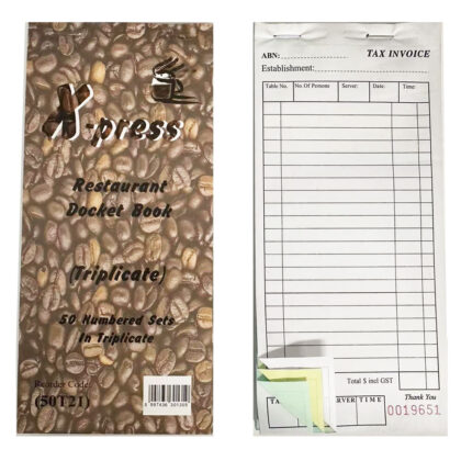 Triplicate Dine in Docket Book Long (50T21)
