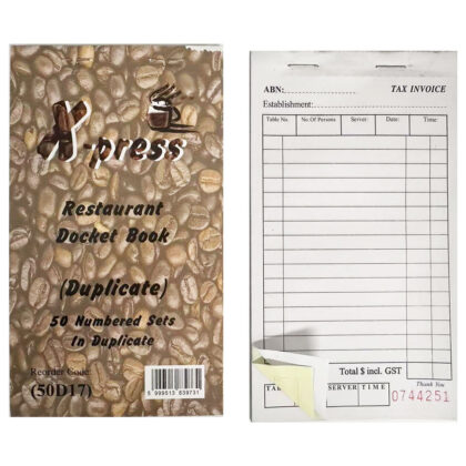 Duplicate Dine In Docket Book - Short (50D17)