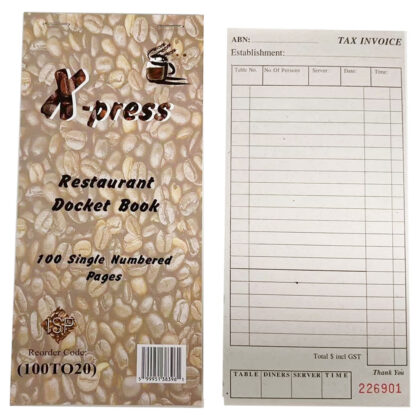 T/A Docket Book Single LONG (100TO20)