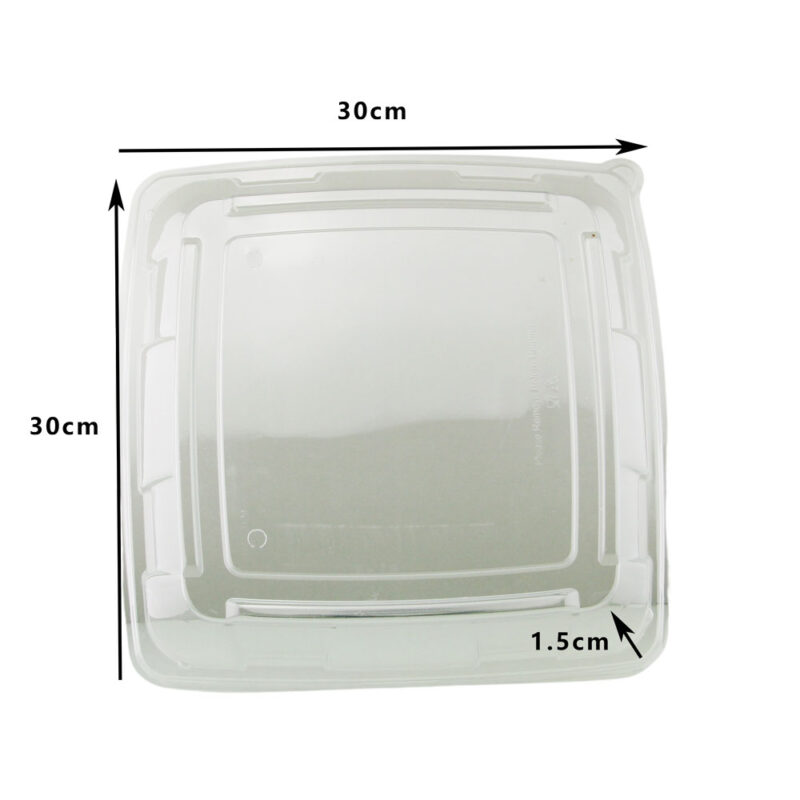 PN PET LID FOR SUGARCANE CATERING TRAY MEDIUM (100PCS/CTN) - Image 2