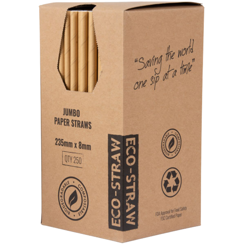 ECO PAPER JUMBO STRAW KRAFT (250PCS X 10PACK)