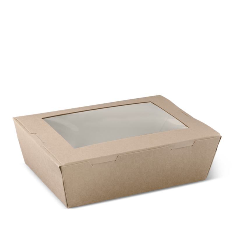 DET WINDOW LUNCH BOX LARGE BROWN (50PCS X 4SLV)