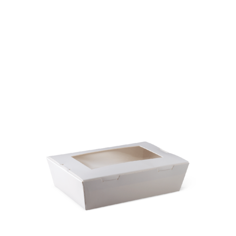 DET WINDOW LUNCH BOX X-SMALL WHITE (50PCS X 4SLV)