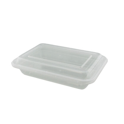 KK 750ML TAMPER EVIDENT RECTANGULR CONTAINER SET CLEAR (50PCS X  3SLV)