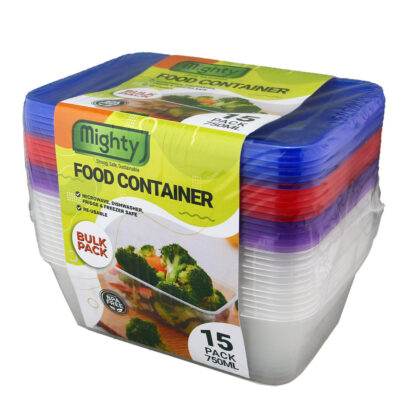 KK MIGHTY FOOD STORAGE WITH LID 750ml (15PCS/SET X 15PACKS)
