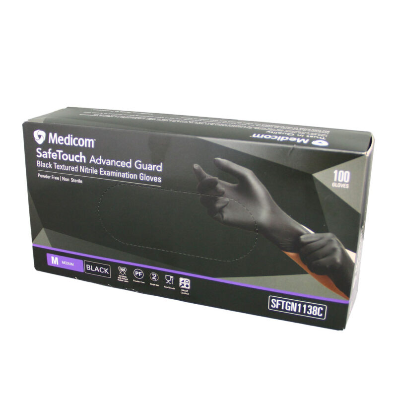 MDC SAFETOUCH NITRILE PF GLOVE BLACK M (100PCS X 10PACK)