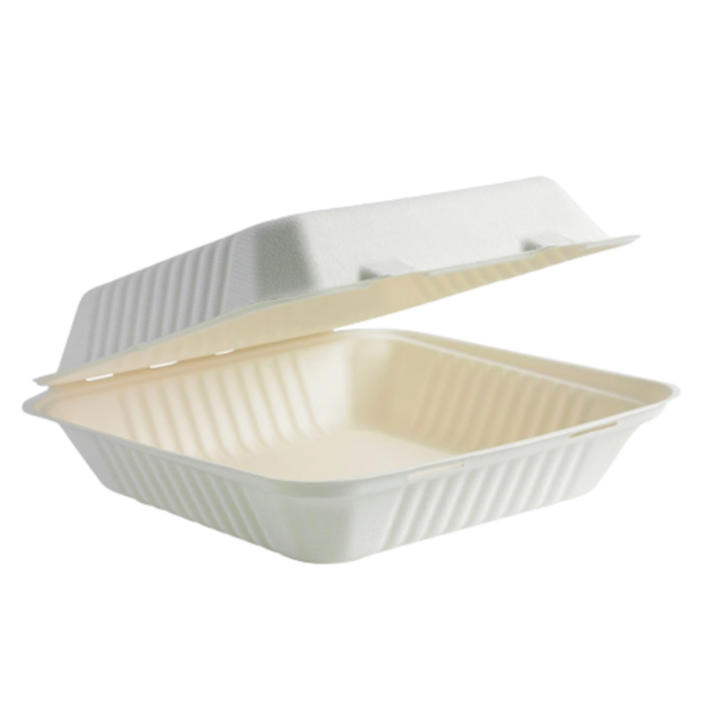 QP 9" CLAMSHELL WHITE (100PCS X 2SLV)