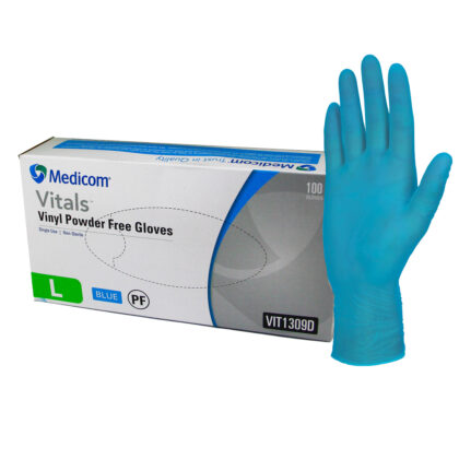 MDC VINYL GLOVE BLUE P FREE L (100PCS X 10PACK)