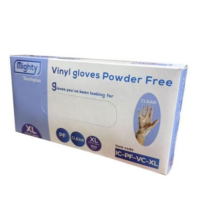 GV MIGHTY VINYL GLOVE CLEAR P FREE XL (100PCS X 10PACK)
