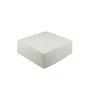 8" X 8" X 4"  WHITE CAKE BOX