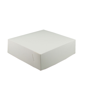 11" X 11" X 4"  WHITE CAKE BOX