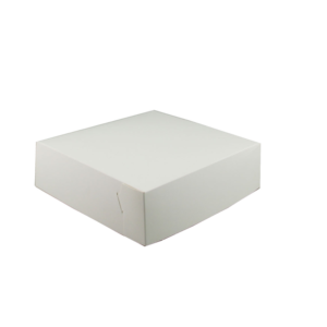 9" X 9" X 2.5"  WHITE CAKE BOX