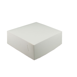 10" X 10" X 4"  WHITE CAKE BOX