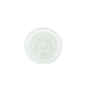 ECO PET LID FLAT X-SLOT FOR 10 OZ