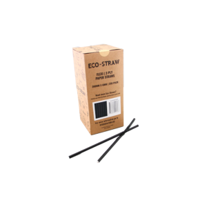 ECO PAPER STRAW FLEXIBLE BLACK