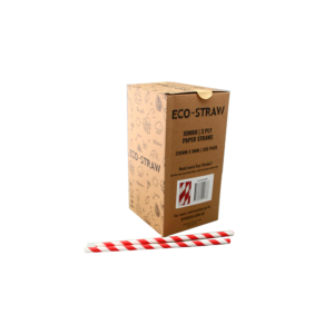 ECO PAPER JUMBO STRAW RED/WHITE