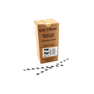ECO PAPER WRAP PAPER REGULAR STRAW BLACK/WHITE STRIPE