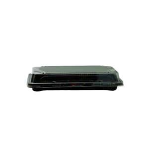 LUXUARY BLACK SUSHI TRAY WITH CLEAR LID