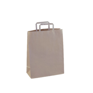 #60 SMALL FLAT HANDLE PAPER BAG BROWN 300 X 240 X 100