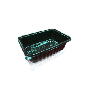 DURABLE PLASTIC 1500ML CONTAINER BLACK AND CLEAR LID SET