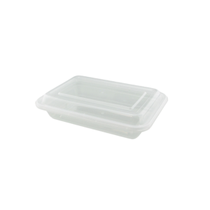 750ML TAMPER EVIDENT RECTANGULR CONTAINER SET CLEAR