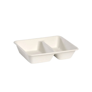 2 COMPARTMENT WHITE BIOCANE TAKEAWAY BASE