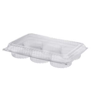 6PACK DONUT HINGED  CONTAINER