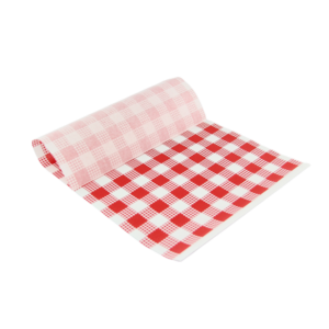 1/2 SIZE RED CHECK GREASEPROOF PAPER