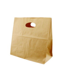 DIE CUT HANDLE PAPER BAG BROWN 80GSM