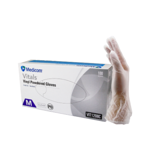 VINYL GLOVE CLEAR POWDERED M