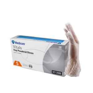 VINYL GLOVE CLEAR POWDERED S