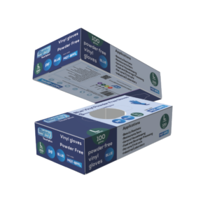 VINYL GLOVE BLUE POWDER FREE L