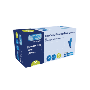VINYL GLOVE BLUE POWDER FREE M
